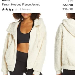 NWT Zella Farrah hooded Sherpa jacket
